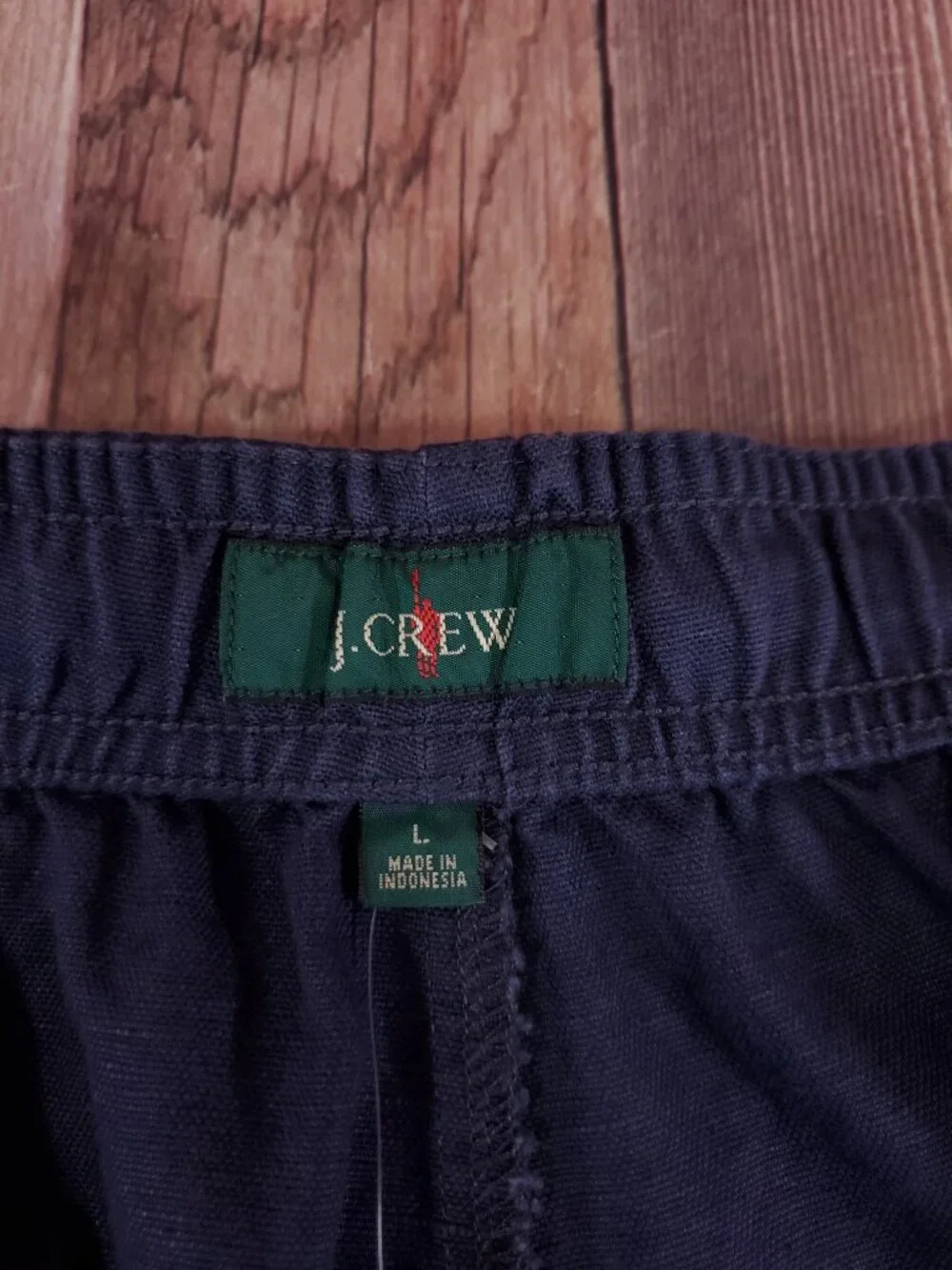NWT J Crew Mens Large 5.5'' Pier Shorts Linen Cotton Blend Navy Blue CH204